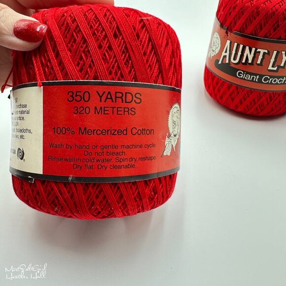 Vintage Aunt Lydias Giant Crochet Thread Red 100% Mercerized Cotton 350 Yards - Picture 6 of 6